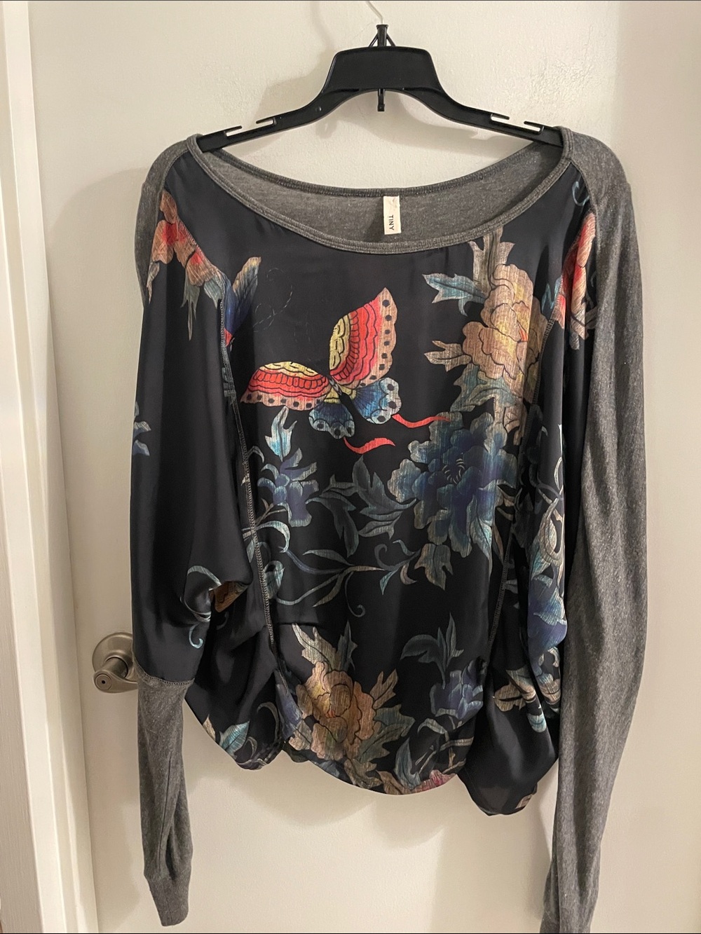 Anthropologie Tiny Large Micah Butterfly Print long sleeve Shirt top